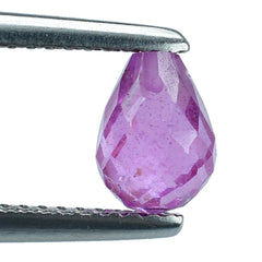 PINK SAPPHIRE (GLASS FILLED) FACETED DROPS (HALF DRILL) 7X5MM 1.79 Cts.