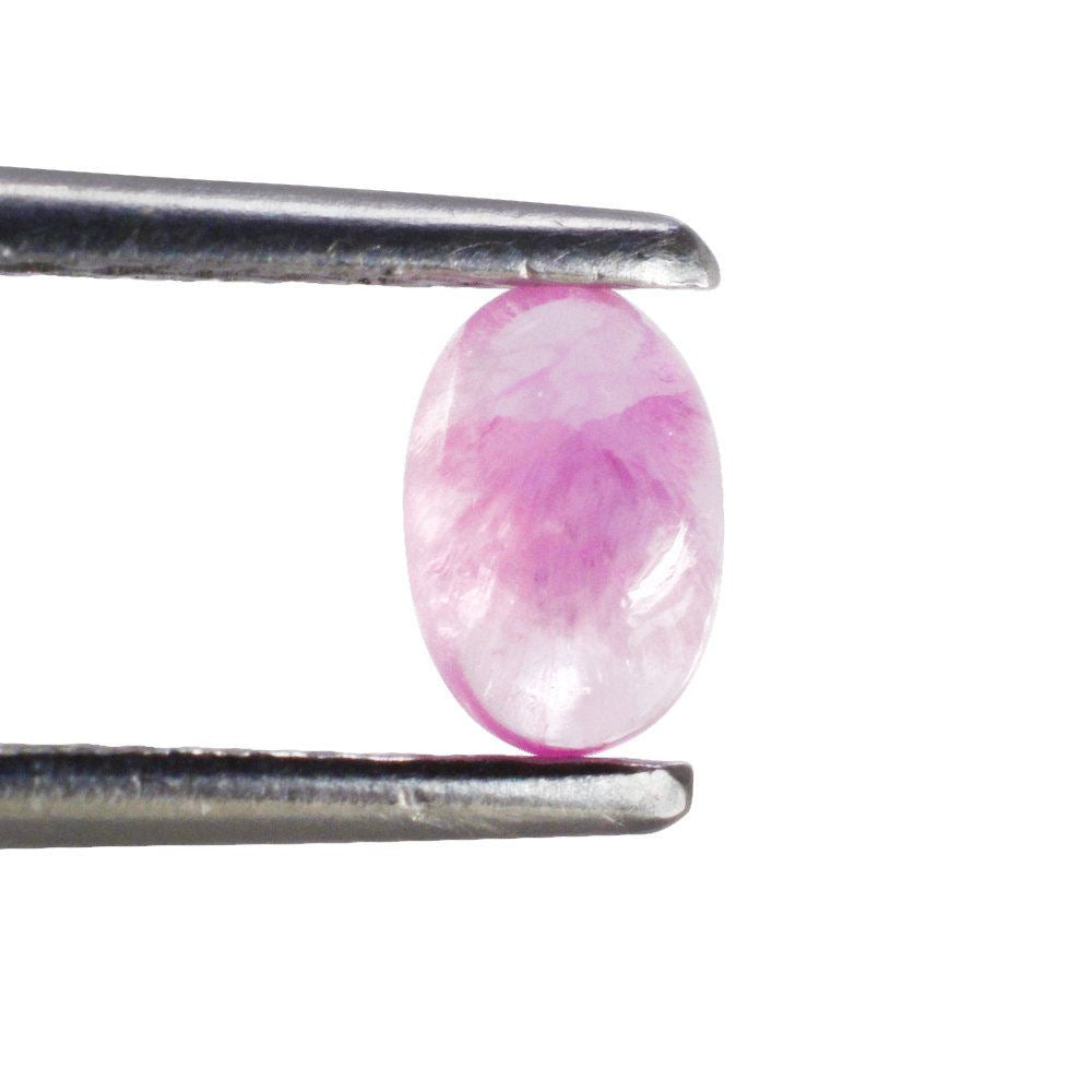 PINK SAPPHIRE (GLASSFILLED) OVAL CAB 6X4MM 0.51 Cts.