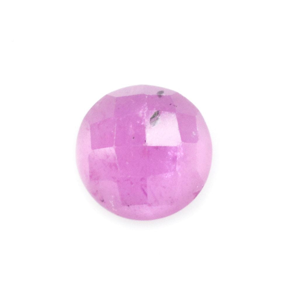 PINK SAPPHIRE (GLASSFILLED) CHECKER ROUND CAB 6MM 1.12 Cts.
