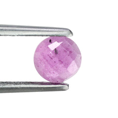 PINK SAPPHIRE (GLASSFILLED) CHECKER ROUND CAB 6MM 1.12 Cts.