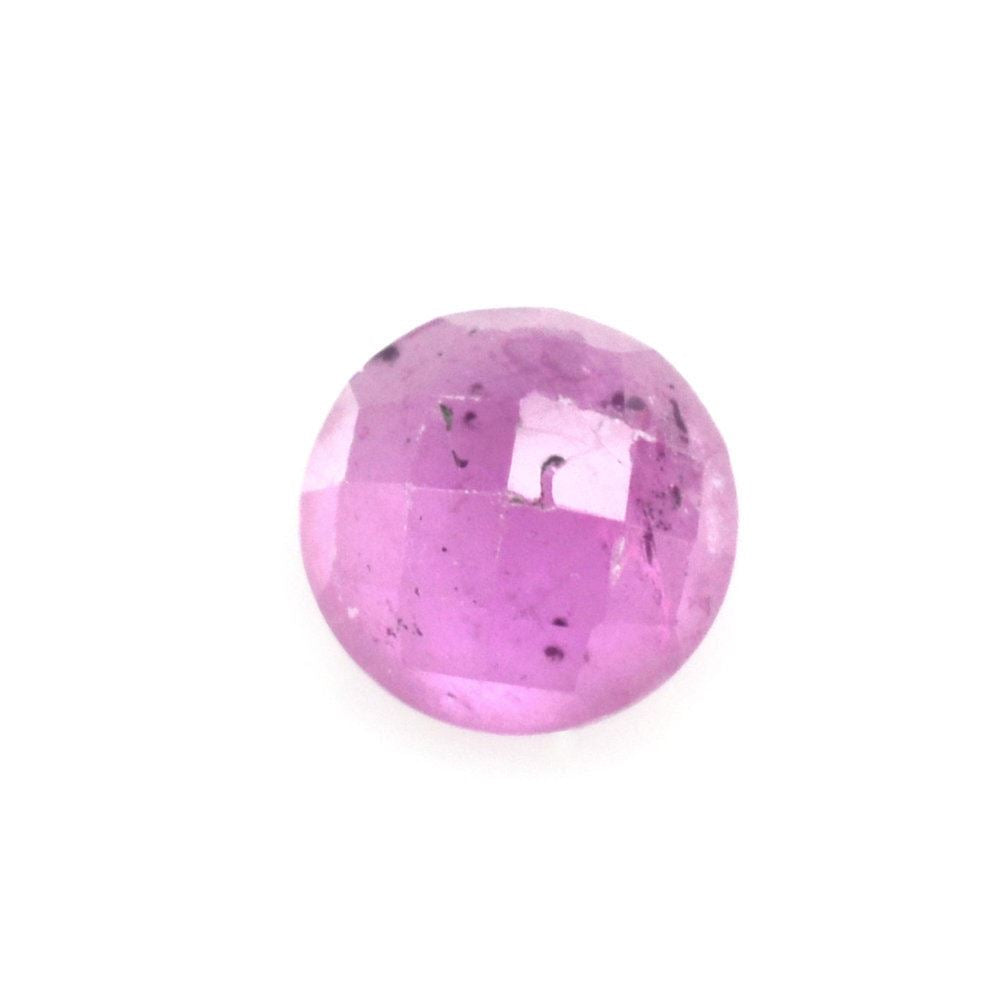 PINK SAPPHIRE (GLASSFILLED) CHECKER ROUND CAB 5.00X5.00MM 0.61 Cts.
