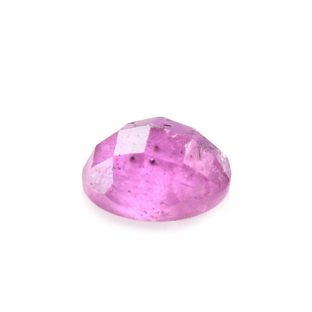 PINK SAPPHIRE (GLASSFILLED) CHECKER ROUND CAB 5.00X5.00MM 0.61 Cts.