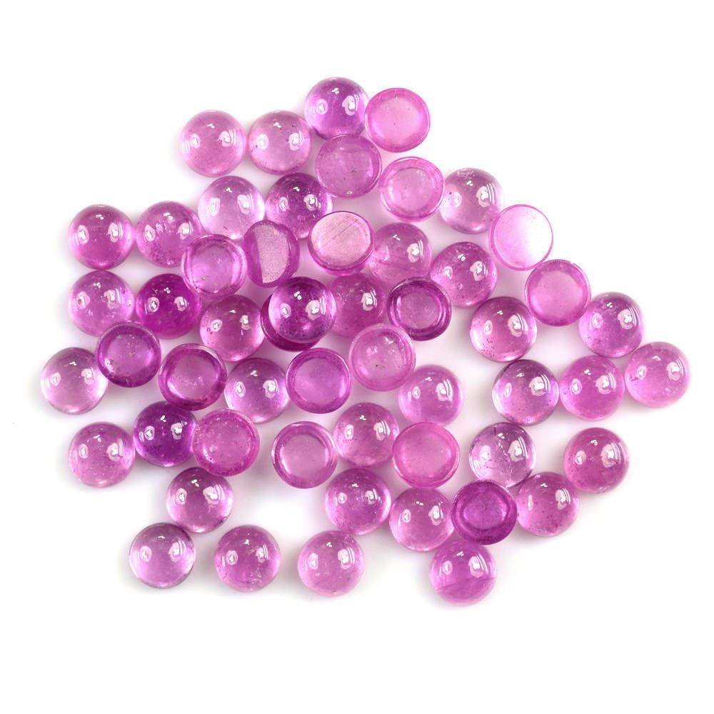 PINK SAPPHIRE (GLASSFILLED) PLAIN ROUND CAB 5.00X5.00MM 0.78 Cts.