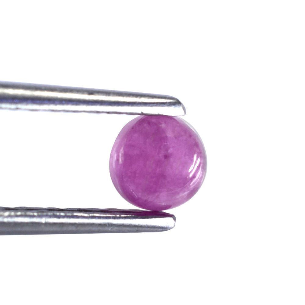 PINK SAPPHIRE (GLASSFILLED) PLAIN ROUND CAB 5.00X5.00MM 0.76 Cts.