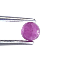 PINK SAPPHIRE (GLASSFILLED) PLAIN ROUND CAB 5.00X5.00MM 0.76 Cts.