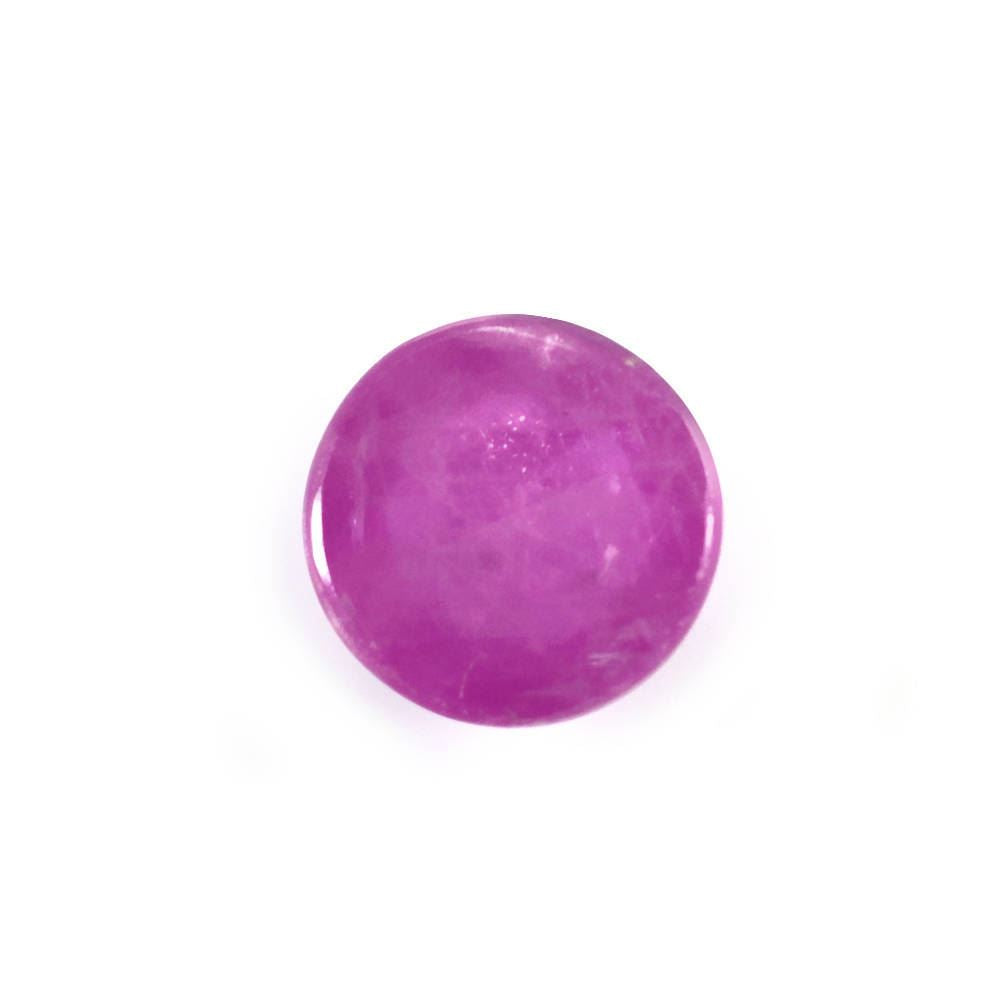 PINK SAPPHIRE (GLASSFILLED) PLAIN ROUND CAB 6MM 1.30 Cts.