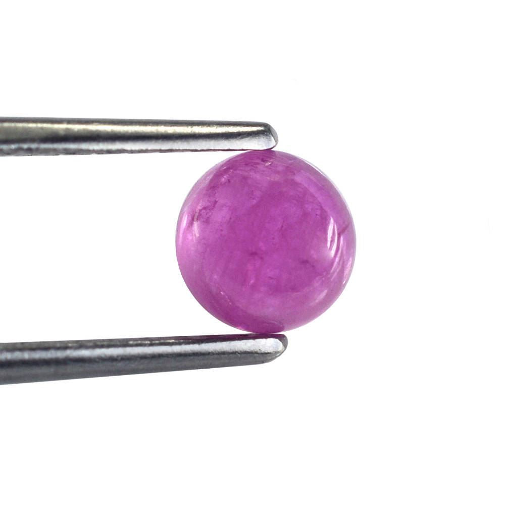 PINK SAPPHIRE (GLASSFILLED) PLAIN ROUND CAB 6MM 1.30 Cts.