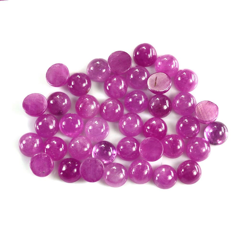 PINK SAPPHIRE (GLASSFILLED) PLAIN ROUND CAB 6MM 1.30 Cts.