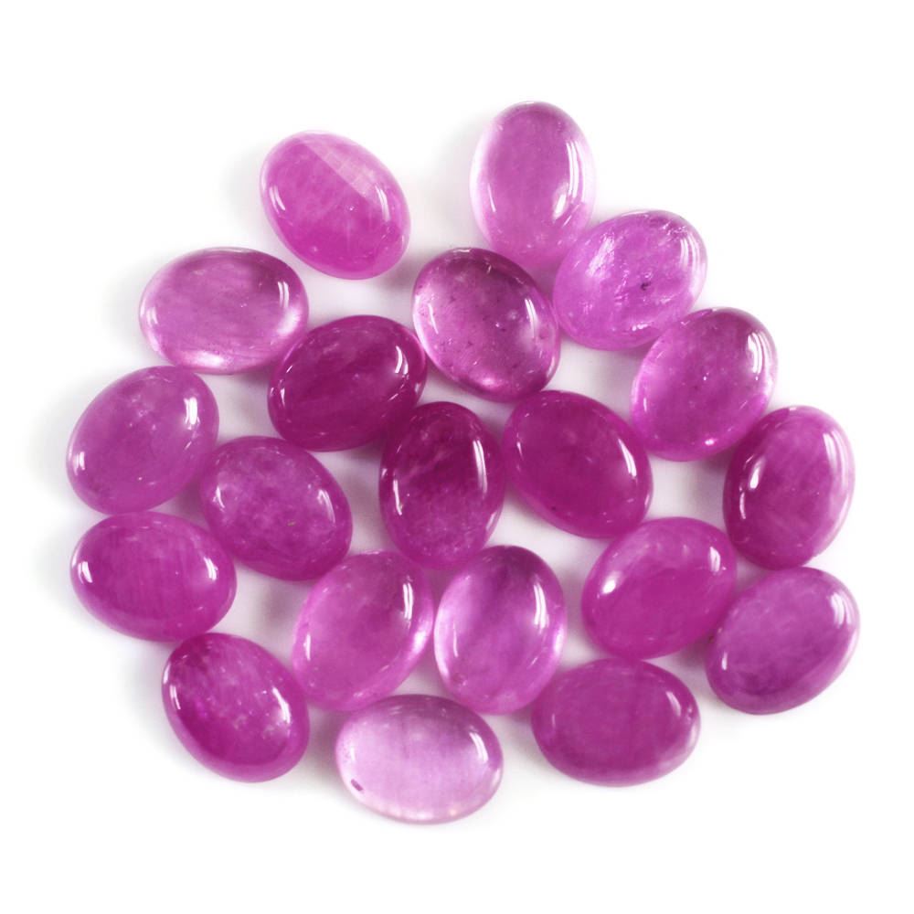 PINK SAPPHIRE (GLASSFILLED) PLAIN OVAL CAB 8X6MM 1.85 Cts.