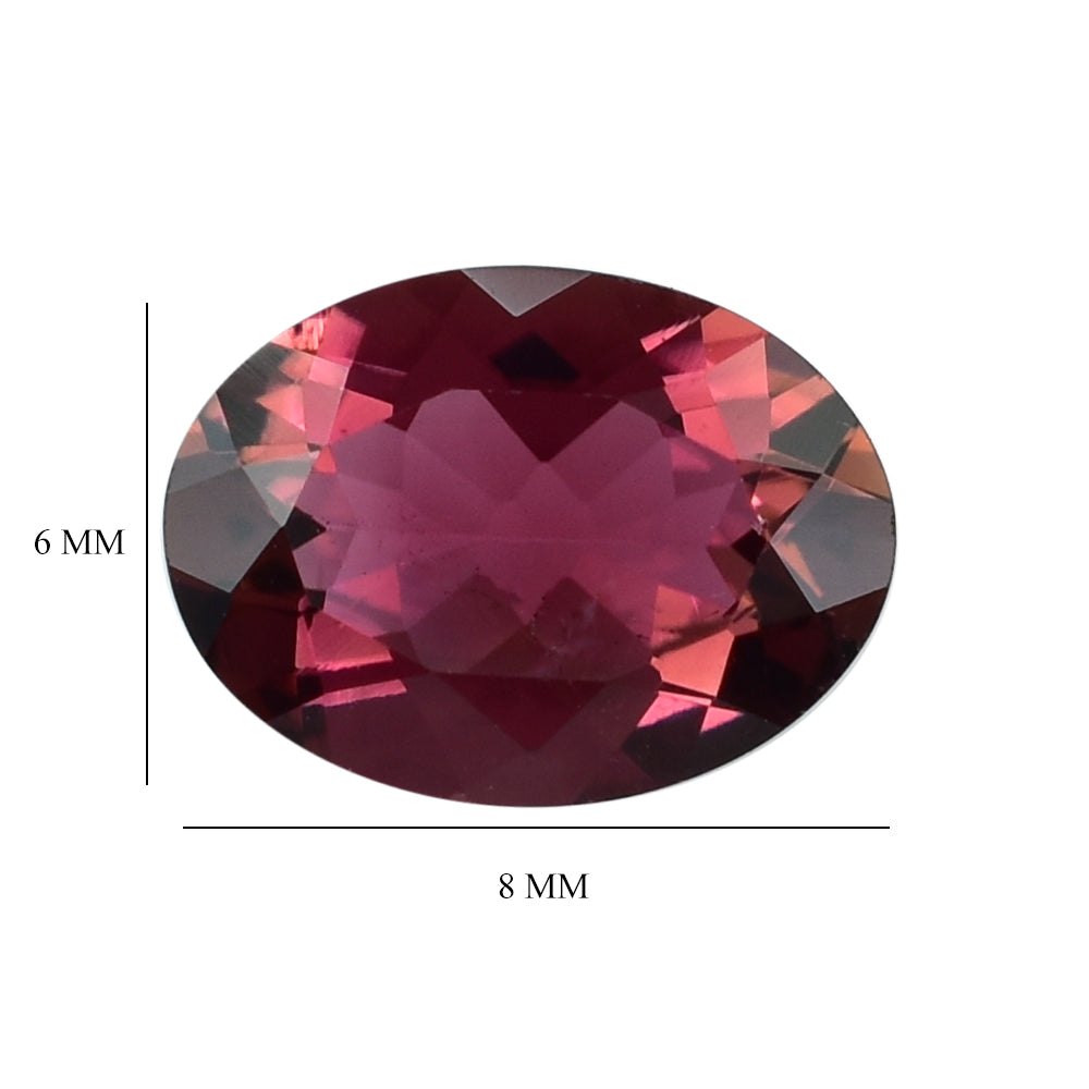 PINK TOURMALINE (OILISH DARK)(HI) CUT OVAL 8.00X6.00 MM 1.18 Cts.