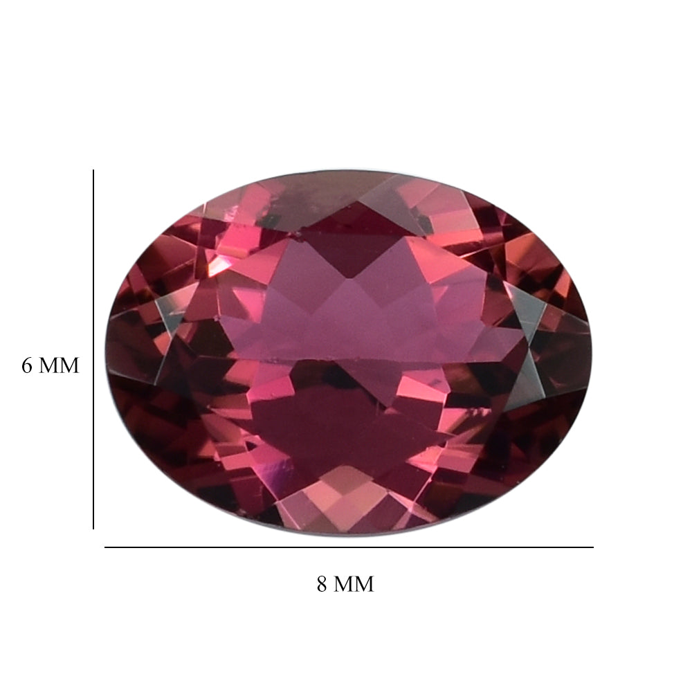 PINK TOURMALINE (OILISH DARK)(SI) CUT OVAL 8.00X6.00 MM 1.15 Cts.