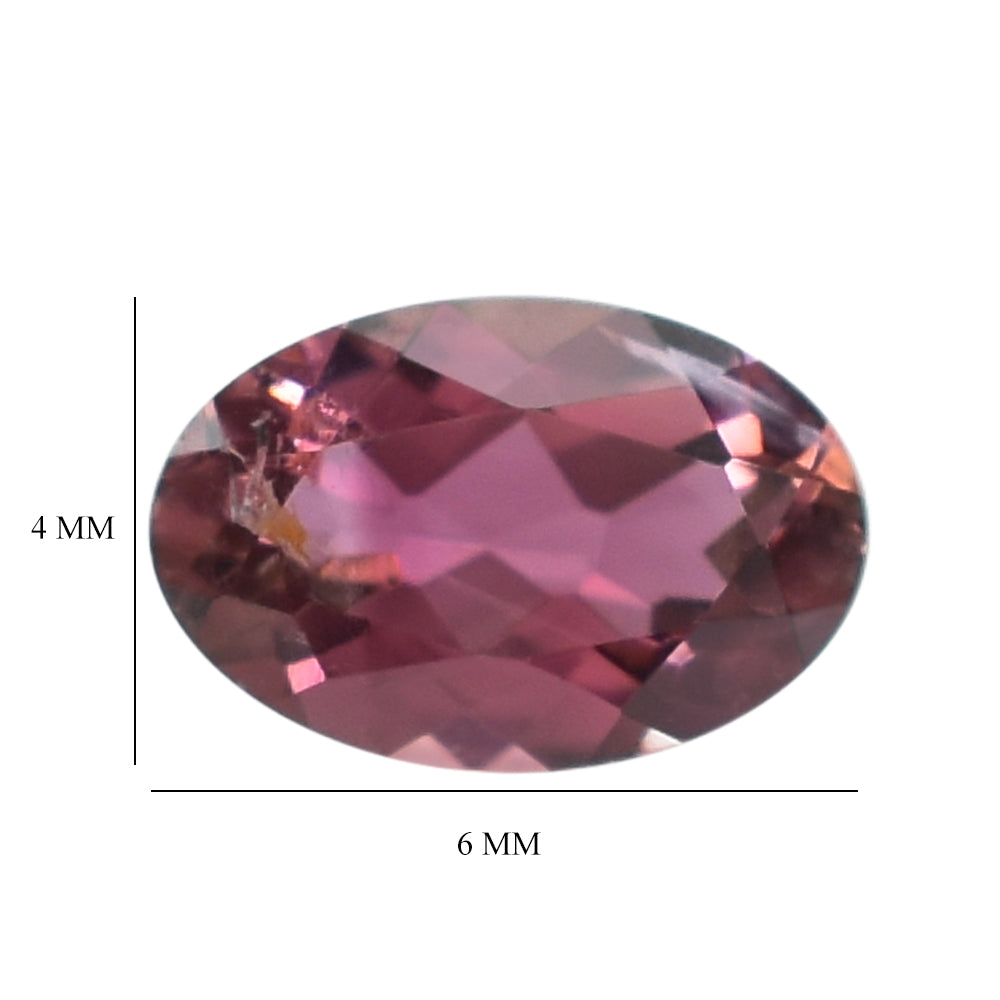 PINK TOURMALINE (SUPER)(HI) CUT OVAL 6.00X4.00 MM 0.41 Cts.