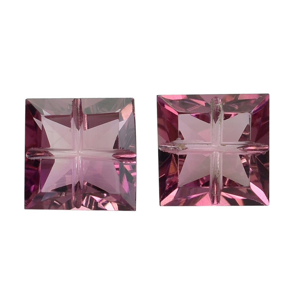 PINK TOURMALINE LAZER CUT SQUARE 6MM 1.10 Cts.