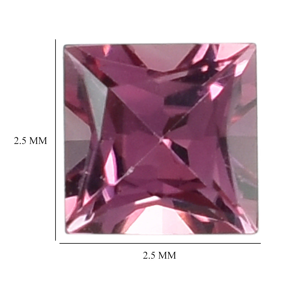 PINK TOURMALINE PRINCESS CUT SQUARE 2.50MM 0.09 Cts.