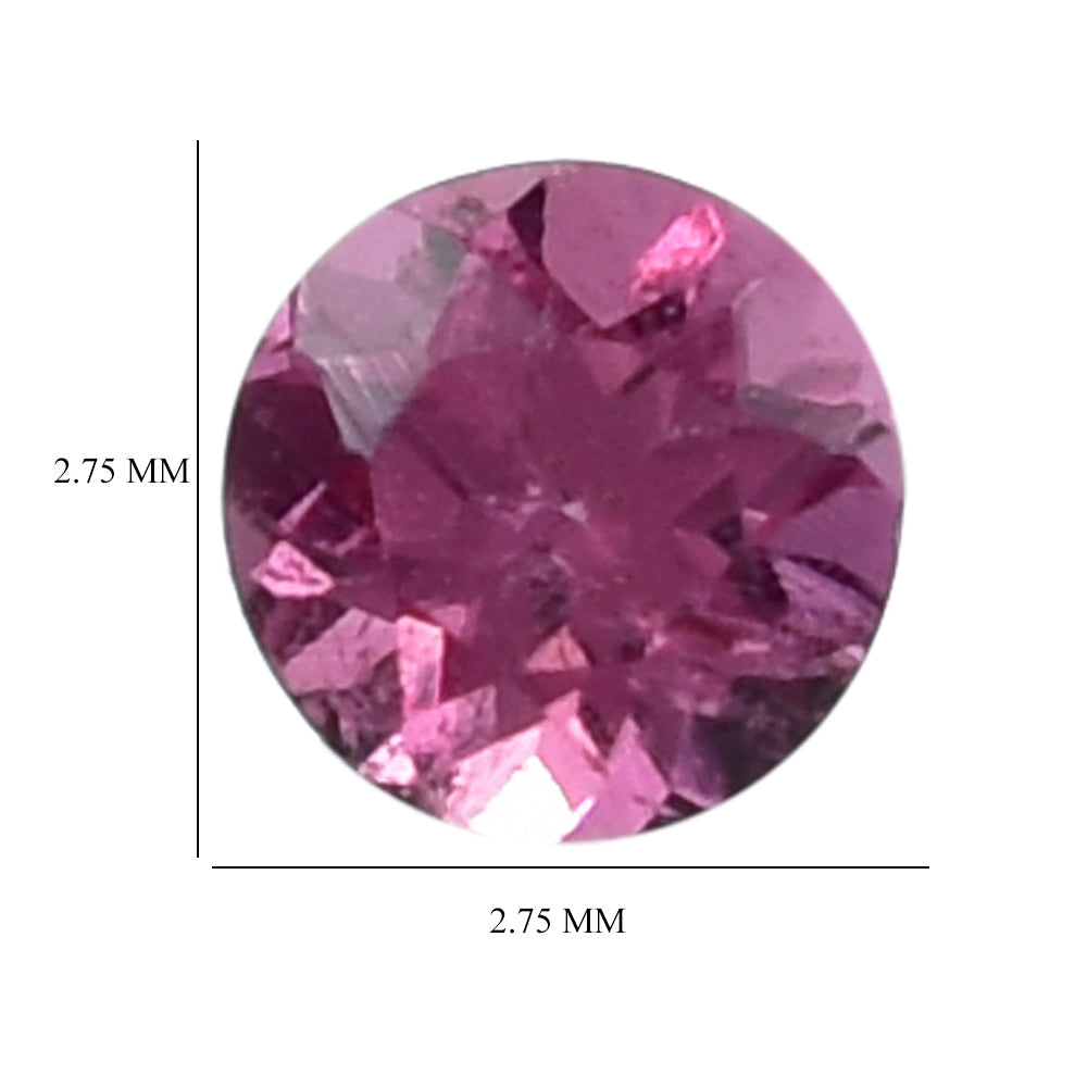 PINK TOURMALINE CUT ROUND 2.75MM 0.08 Cts.