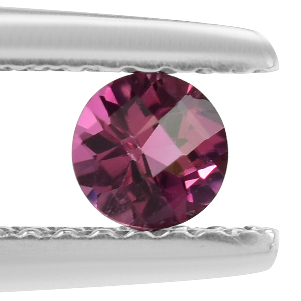 PINK TOURMALINE CHECKER CUT ROUND 3.75MM 0.20 Cts.