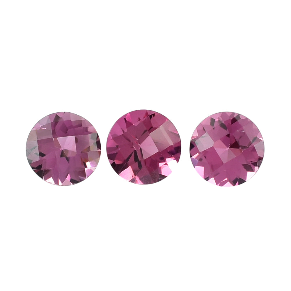 PINK TOURMALINE CHECKER CUT ROUND 3.75MM 0.20 Cts.