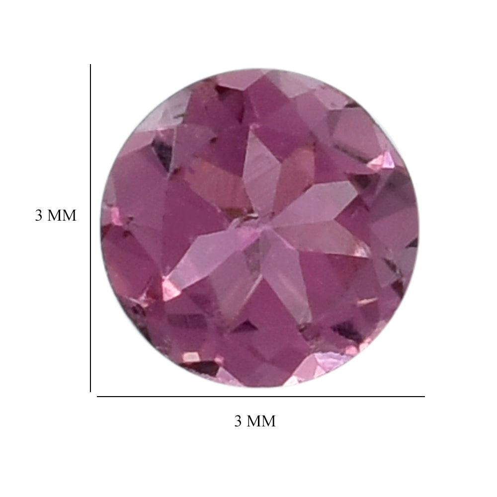 PINK TOURMALINE CUT ROUND 3MM 0.11 Cts.