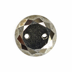 PYRITE TABLE CUT ROUND FLAT BOTTOM WITH (TWO FULL DRILL) 10MM 4.85 Cts.