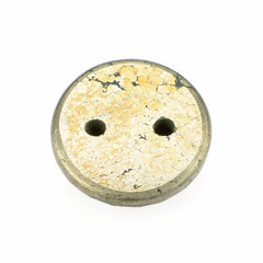 PYRITE TABLE CUT ROUND FLAT BOTTOM WITH (TWO FULL DRILL) 10MM 4.85 Cts.