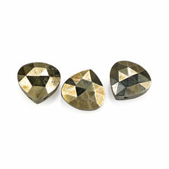 PYRITE ROSE CUT BRIOLETTE HEART WITH (FULL DRILL) 10MM 5.02 Cts.