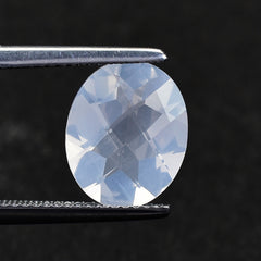 QUARTZ BLUE MOON CHECKER CUT (A/CLEAN) OVAL 12.00X10.00 MM 3.79 Cts.