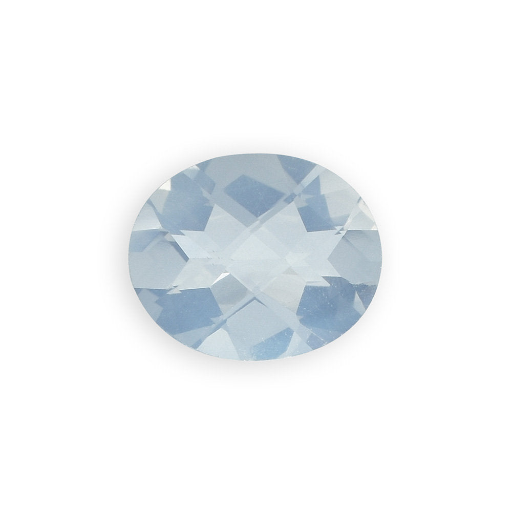 QUARTZ BLUE MOON CHECKER CUT (A/CLEAN) OVAL 12.00X10.00 MM 3.79 Cts.