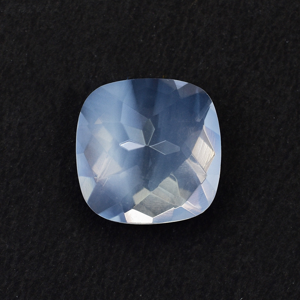 QUARTZ BLUE MOON CHECKER CUT (A/CLEAN) CUSHION 12.00X12.00 MM 6.26 Cts.