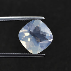 QUARTZ BLUE MOON CHECKER CUT (A/CLEAN) CUSHION 12.00X12.00 MM 6.26 Cts.