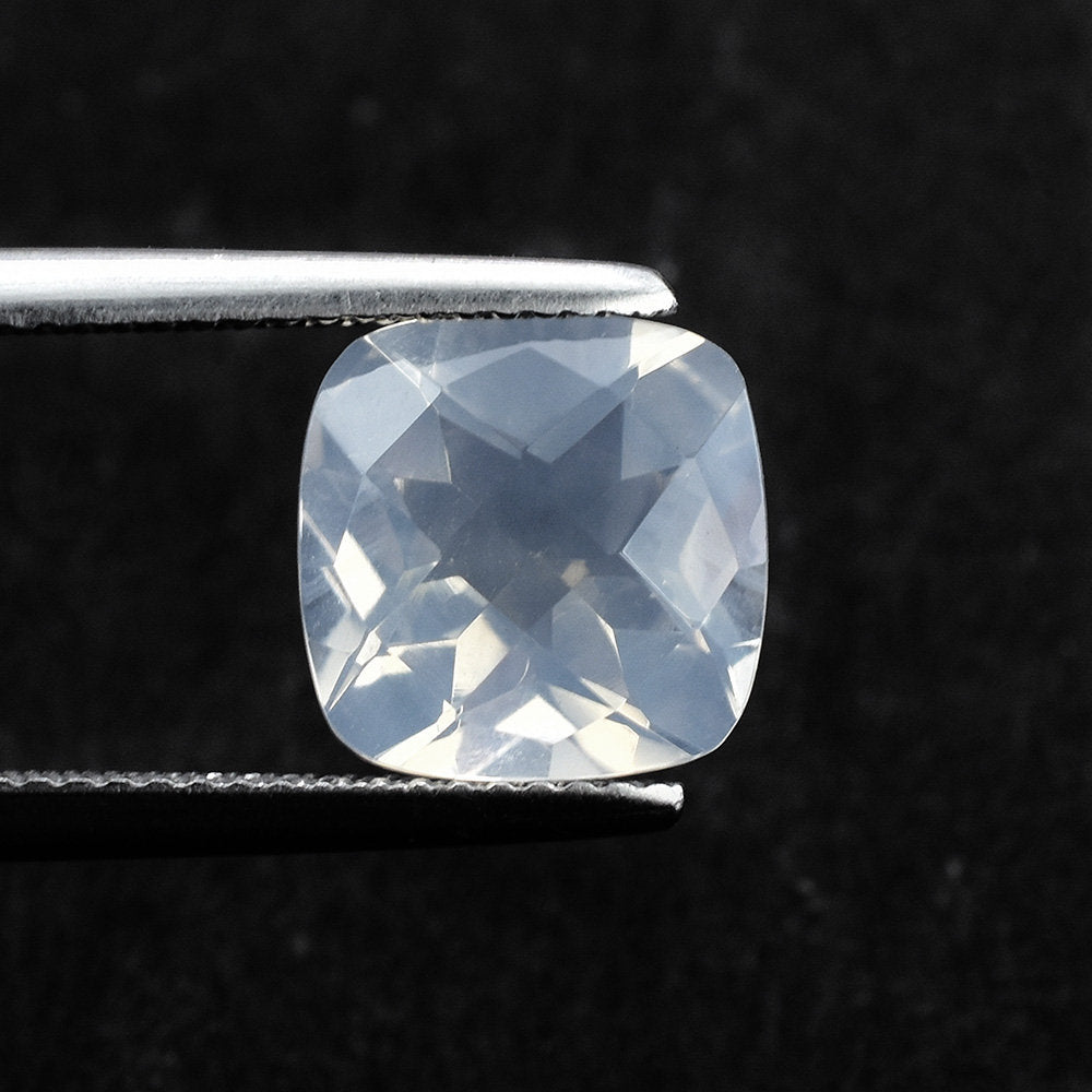 BLUE MOON QUARTZ CHECKER CUT CUSHION (A/CLEAN) 10.00X10.00 MM 3.93 Cts.