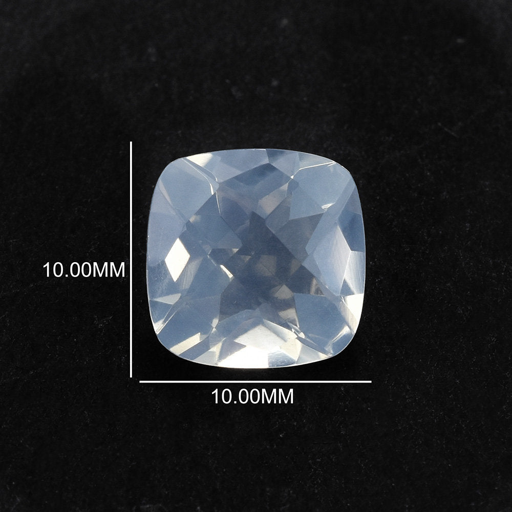 BLUE MOON QUARTZ CHECKER CUT CUSHION (A/CLEAN) 10.00X10.00 MM 3.93 Cts.