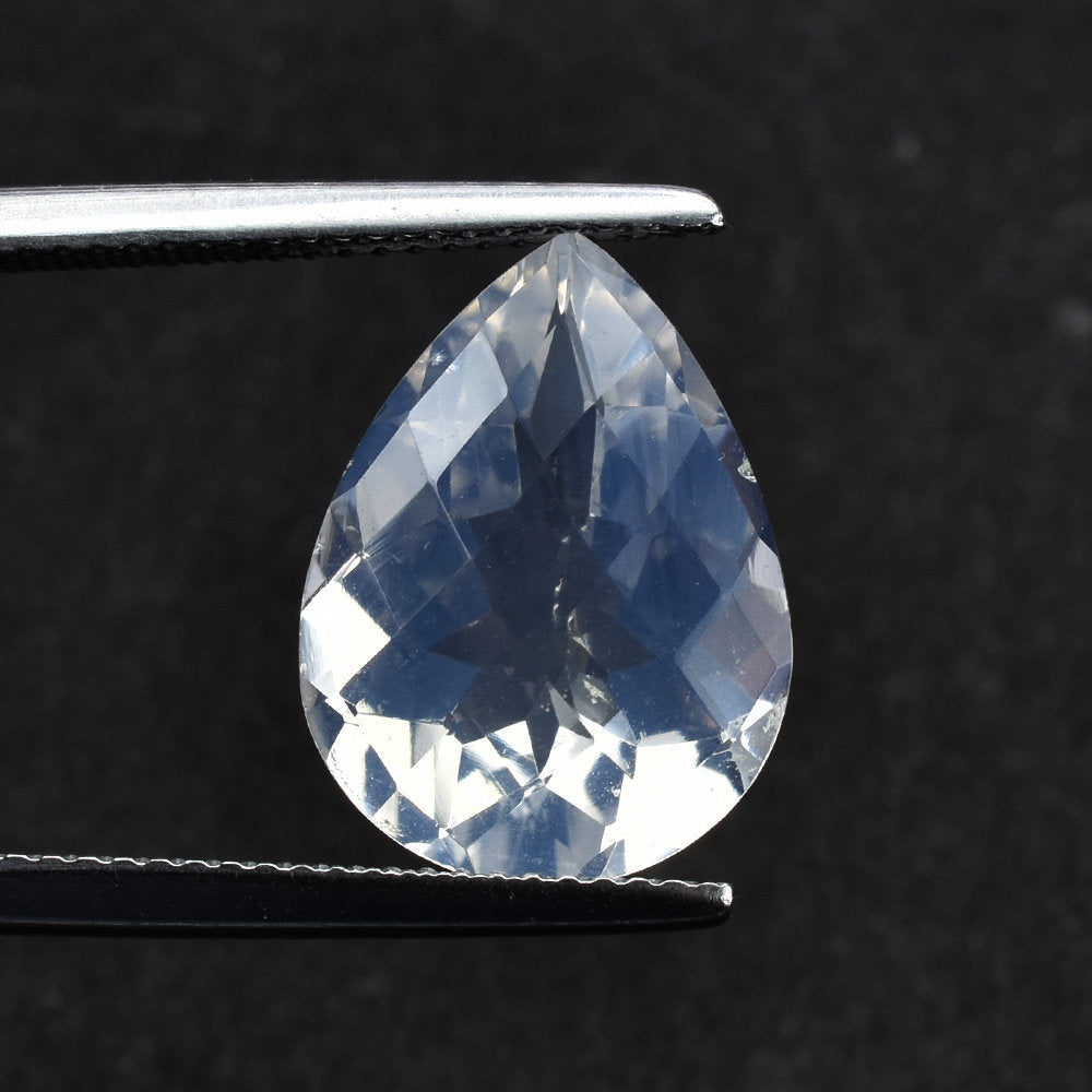 BLUE MOON QUARTZ CHECKER CUT PEAR (A/CLEAN) 16.00X12.00 MM 7.38 Cts.