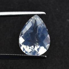 BLUE MOON QUARTZ CHECKER CUT PEAR (A/CLEAN) 16.00X12.00 MM 7.38 Cts.