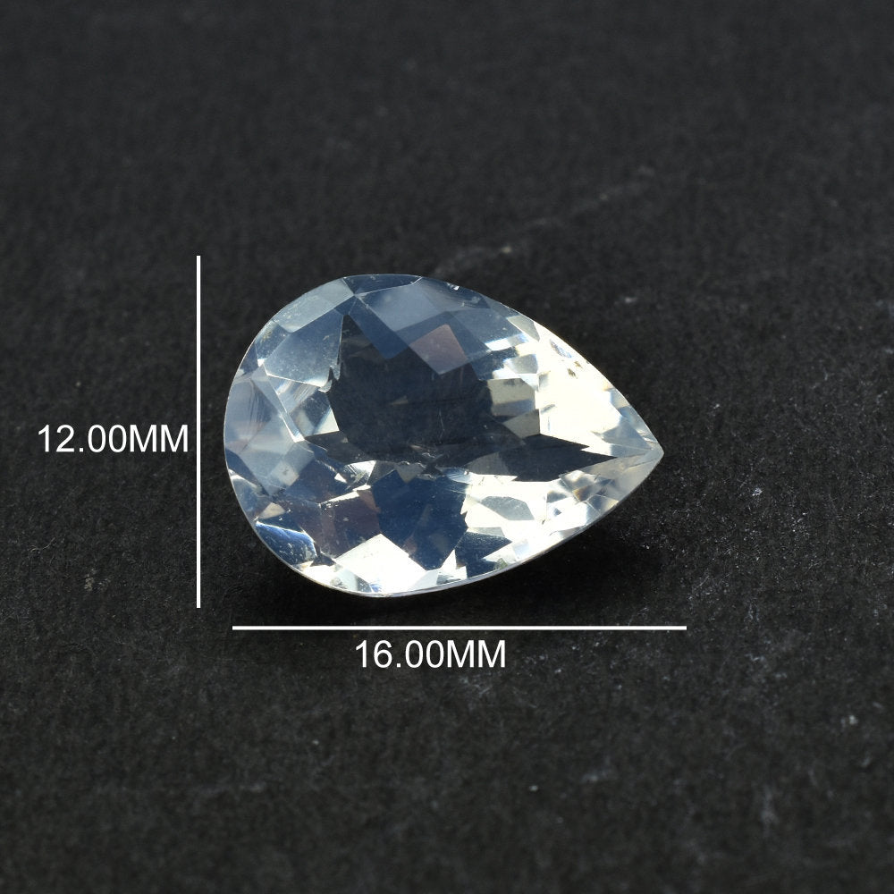 BLUE MOON QUARTZ CHECKER CUT PEAR (A/CLEAN) 16.00X12.00 MM 7.38 Cts.