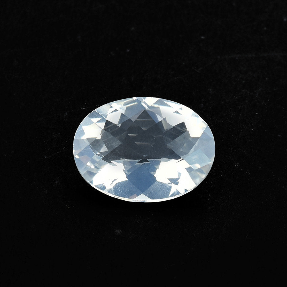 BLUE MOON QUARTZ CHECKER CUT OVAL (A/CLEAN) 16.00X12.00 MM 7.61 Cts.
