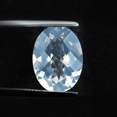 BLUE MOON QUARTZ CHECKER CUT OVAL (A/CLEAN) 16.00X12.00 MM 7.61 Cts.