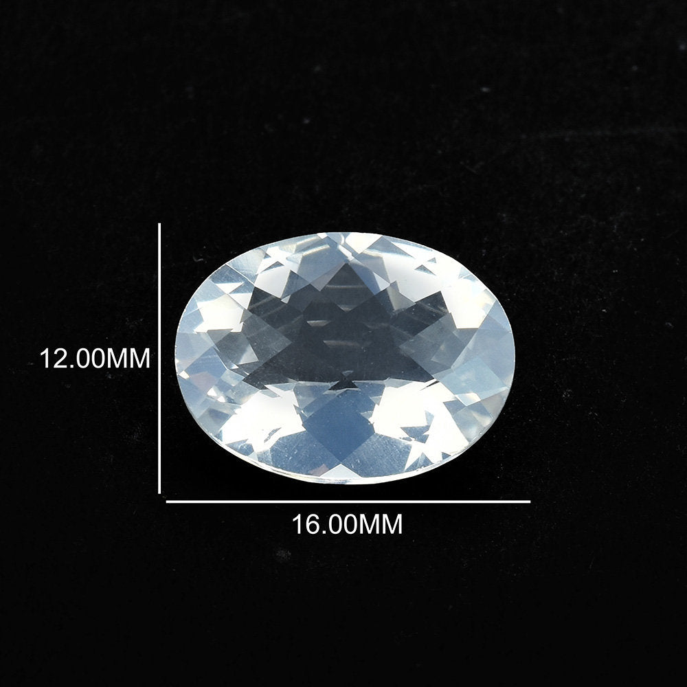 BLUE MOON QUARTZ CHECKER CUT OVAL (A/CLEAN) 16.00X12.00 MM 7.61 Cts.