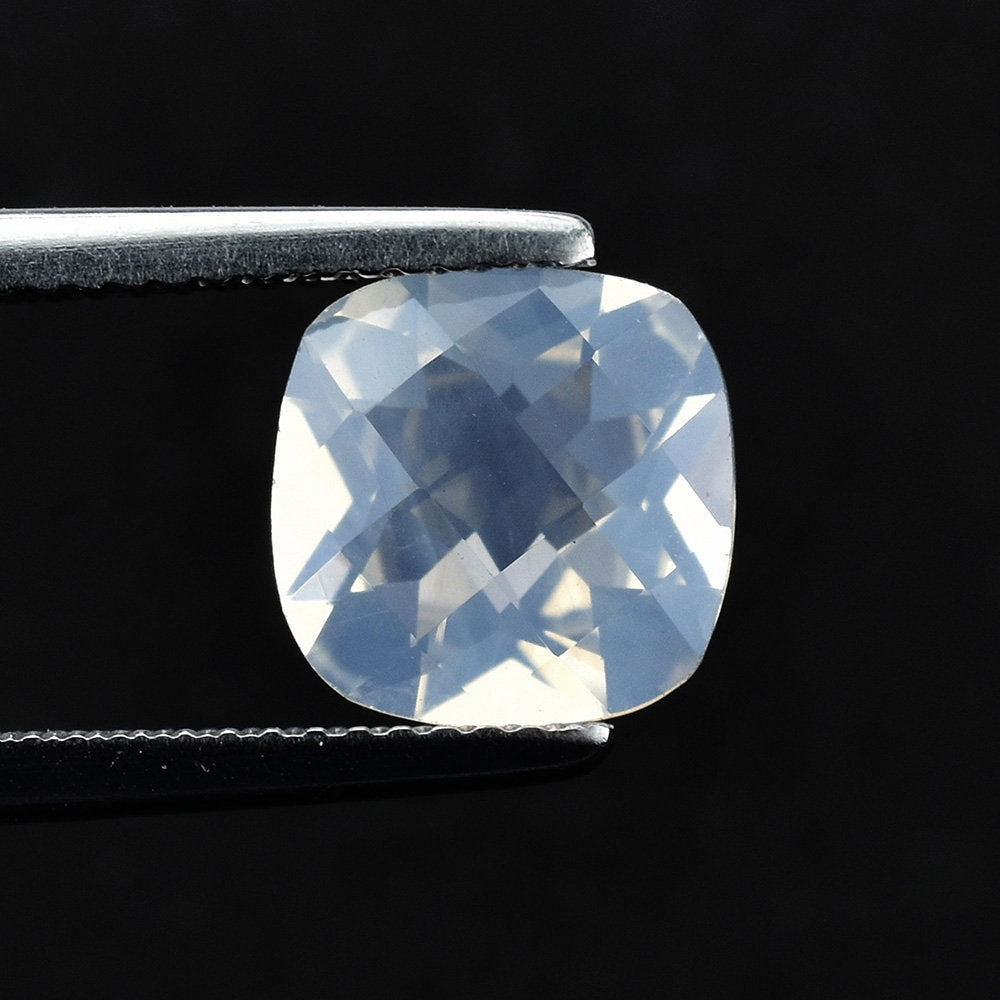 BLUE MOON QUARTZ CHECKER CUT CUSHION (A/CLEAN) 9.00X9.00 MM 2.78 Cts.