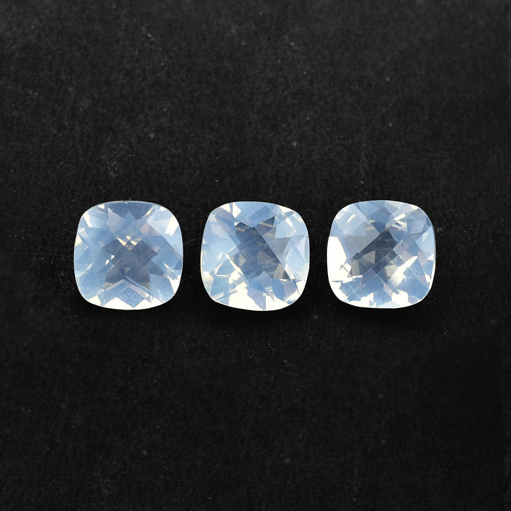 BLUE MOON QUARTZ CHECKER CUT CUSHION (A/CLEAN) 9.00X9.00 MM 2.78 Cts.