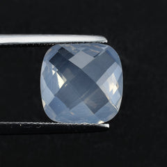 BLUE MOON QUARTZ CHECKER BRIOLETTE CUSHION (A/CLEAN) 12.00X12.00 MM 5.47 Cts.