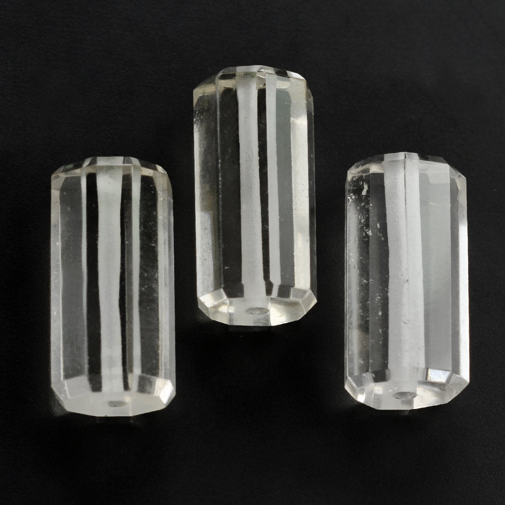 CRYSTAL STEP CUT BARREL (FULL DRILL 1MM) (HI) 14.50X7MM 7.43 Cts.
