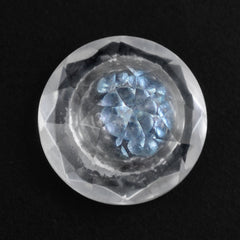 CRYSTAL CUT ROUND WITH (INSIDE SWISS BLUE TOPAZ CUT ROUND 1.50MM) 8MM 1.81 Cts.