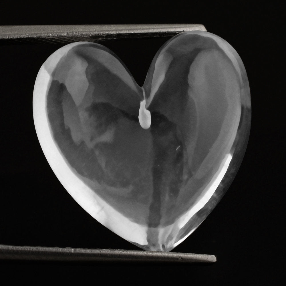 CRYSTAL LENTIL HEART (HALF DRILL) 20MM 29.21 Cts.