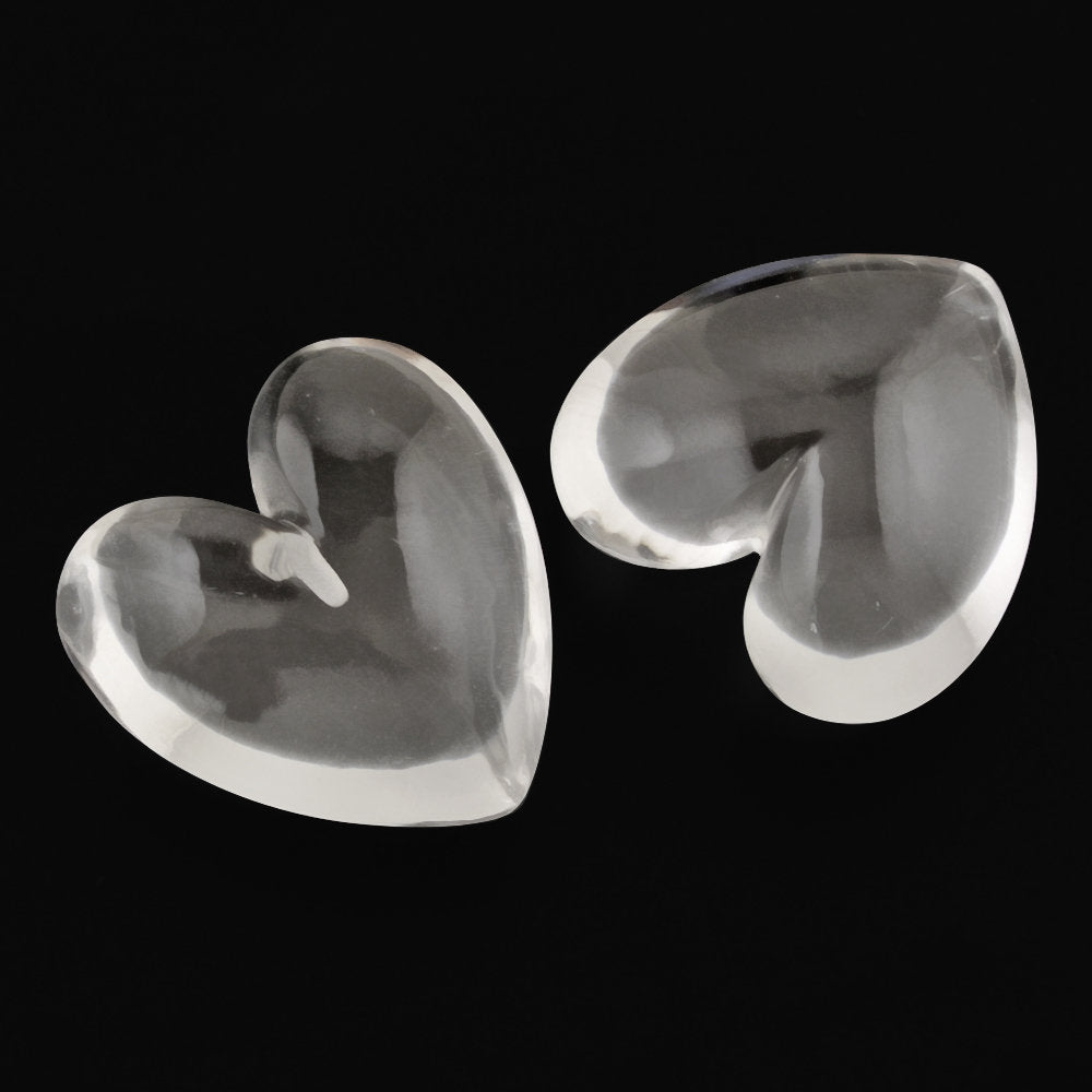 CRYSTAL LENTIL HEART (HALF DRILL) 20MM 29.21 Cts.