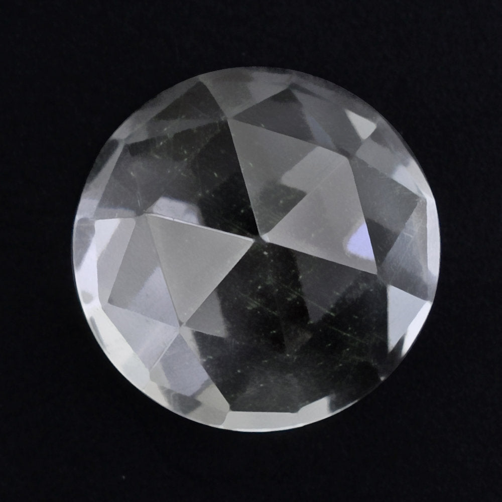 CRYSTAL ROSE CUT HIGH DOME ROUND CAB 10MM 4.28 Cts.
