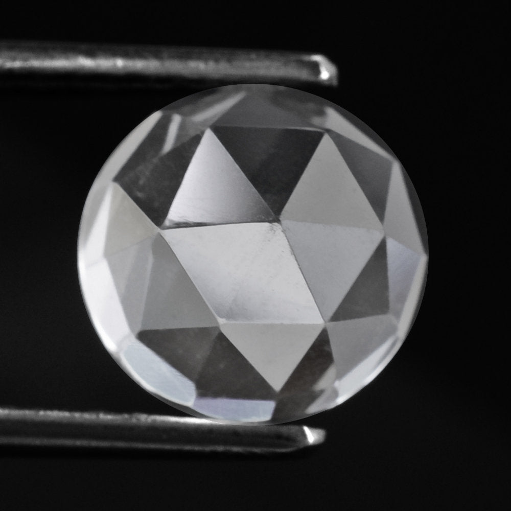 CRYSTAL ROSE CUT HIGH DOME ROUND CAB 10MM 4.28 Cts.