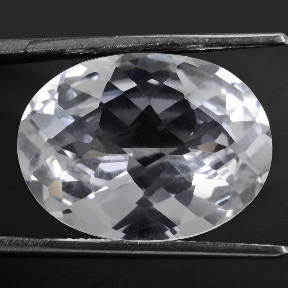 CRYSTAL CHECKER CUT OVAL 20X15MM 15.04 Cts.