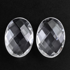 CRYSTAL BRIOLETTE OVAL WITH GROOVE IN GIRDLE 14X10MM 6.39 Cts.