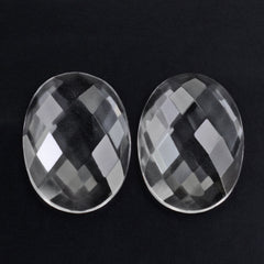 CRYSTAL CHECKER OVAL CAB 18X13MM 6.67 Cts.