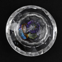 CRYSTAL CUT ROUND WITH MIX SEMI PRECIOUS STONE INSIDE 20MM 22.64 Cts.